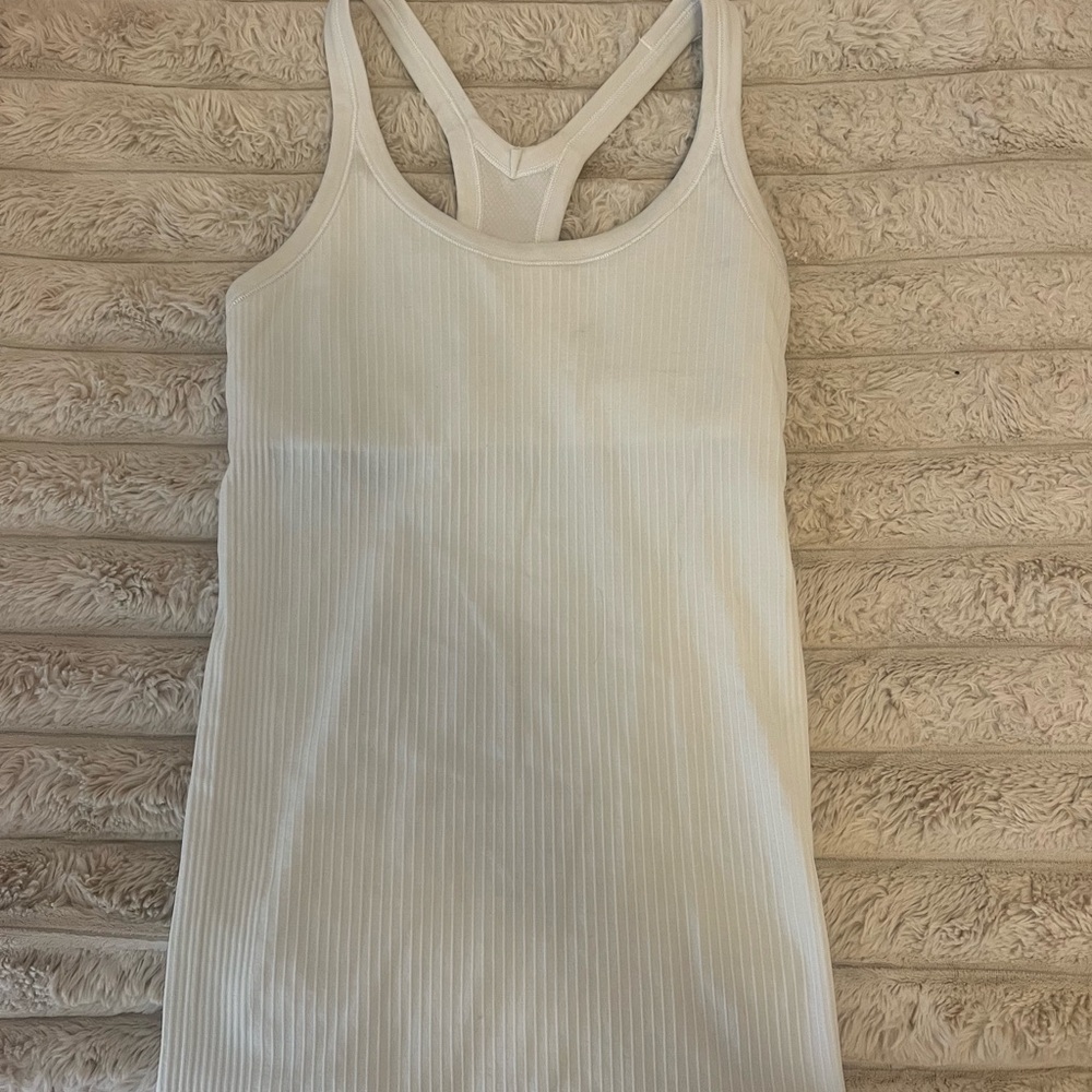 Lululemon Athletica Cream Ribbed Tank Top